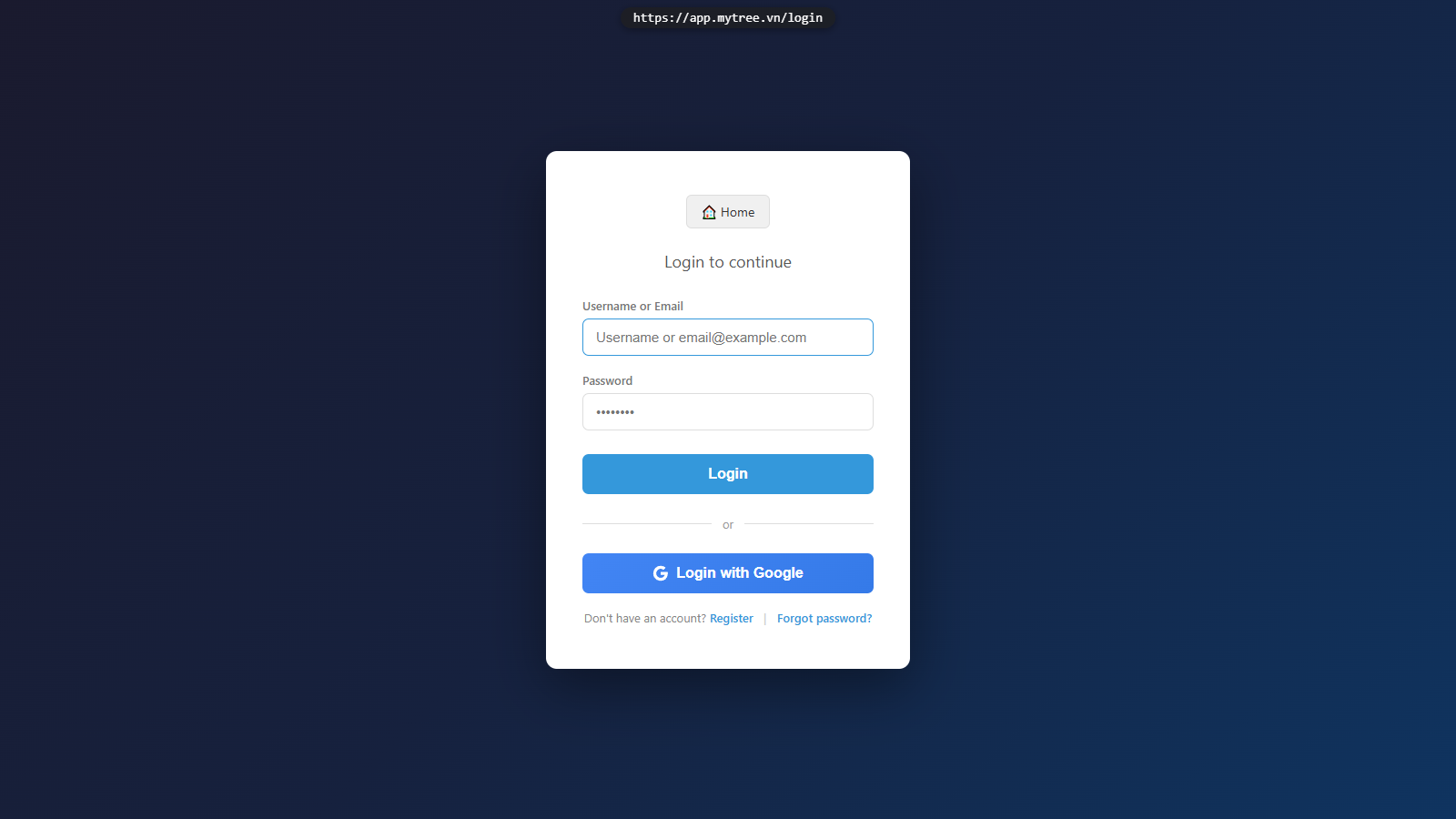 Email Registration Option