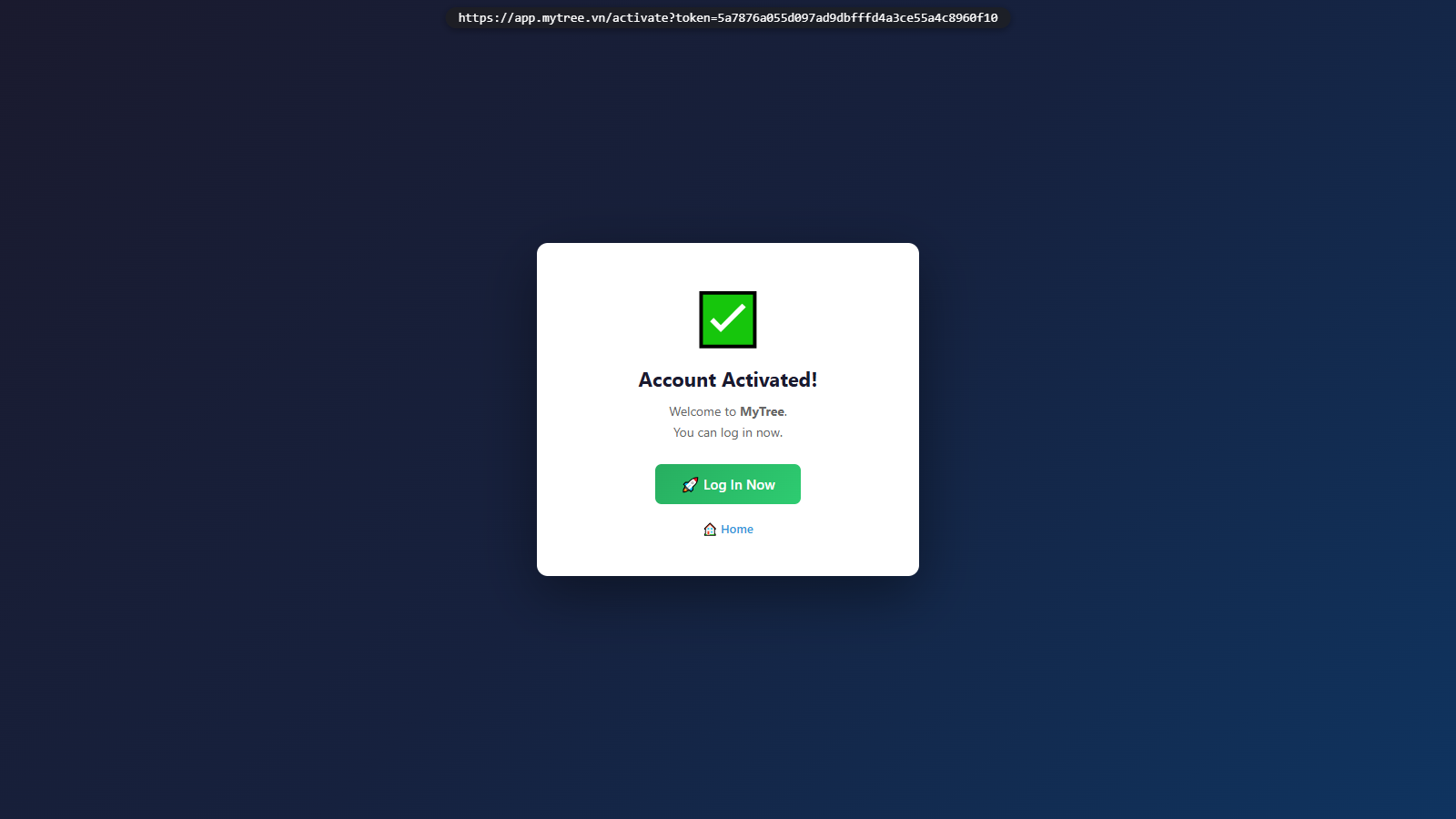 Account Activation Confirmed