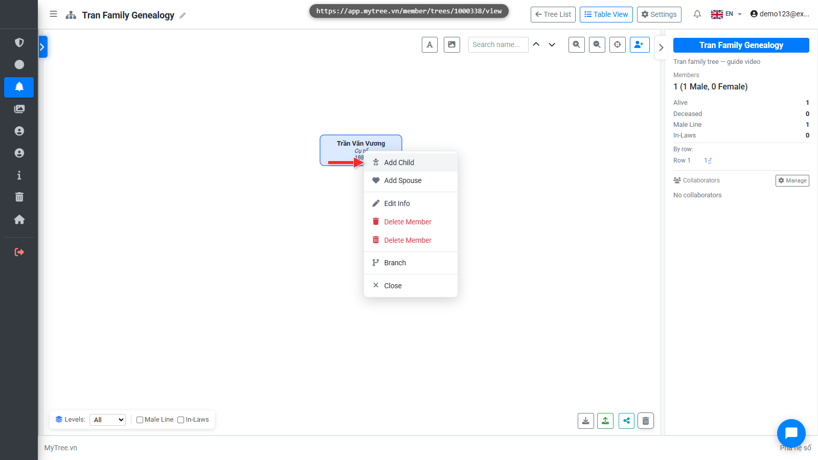 Right-click → Add Child