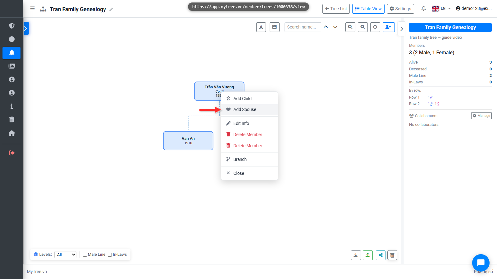 Right-click → Add Spouse