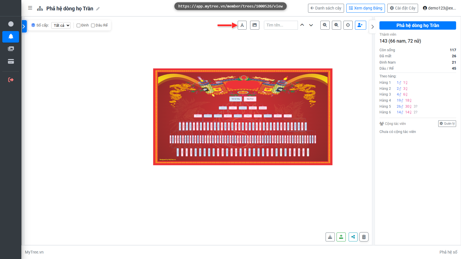 Bấm nút Thêm chữ
