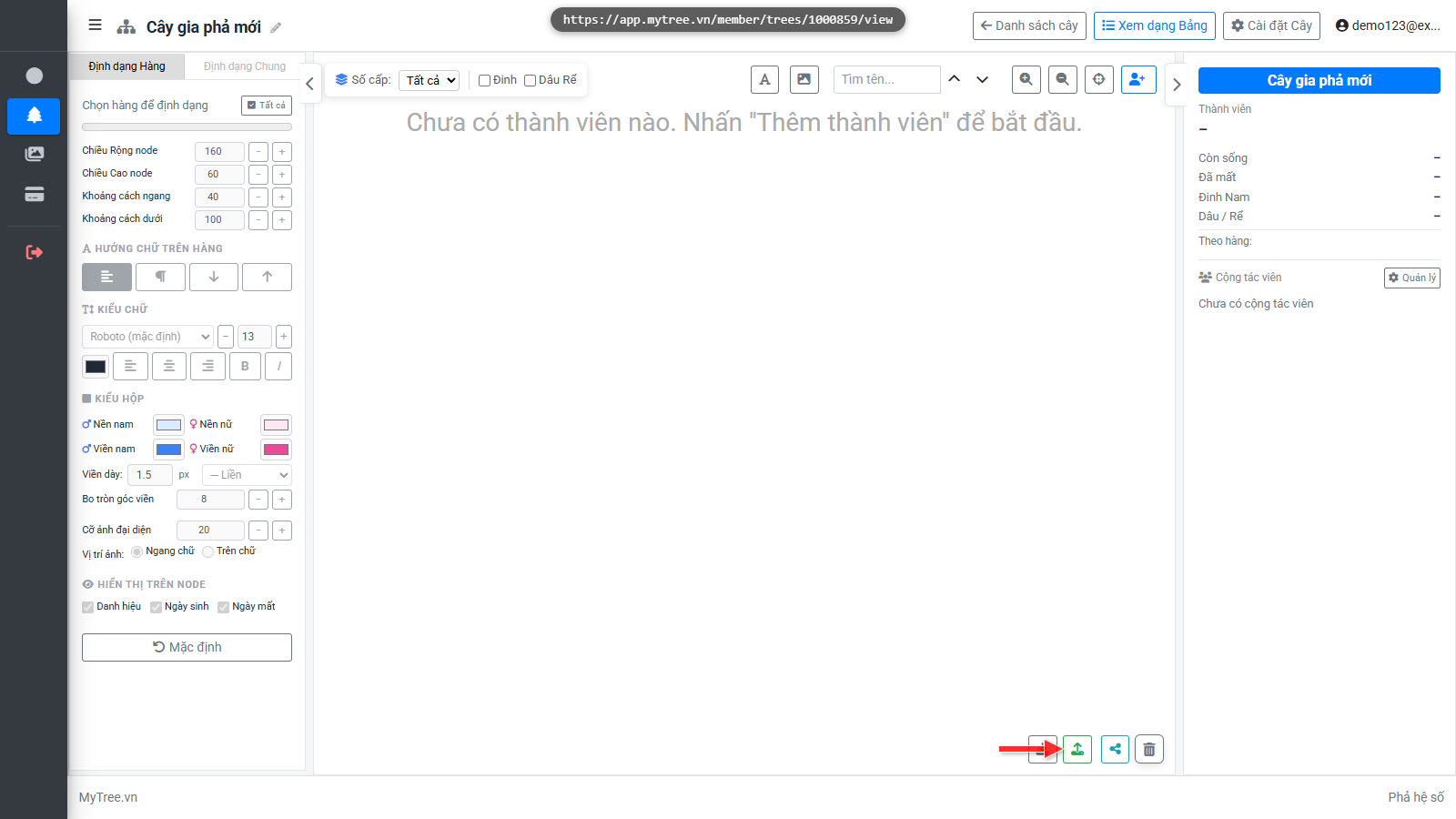 Bấm nút Nhập dữ liệu