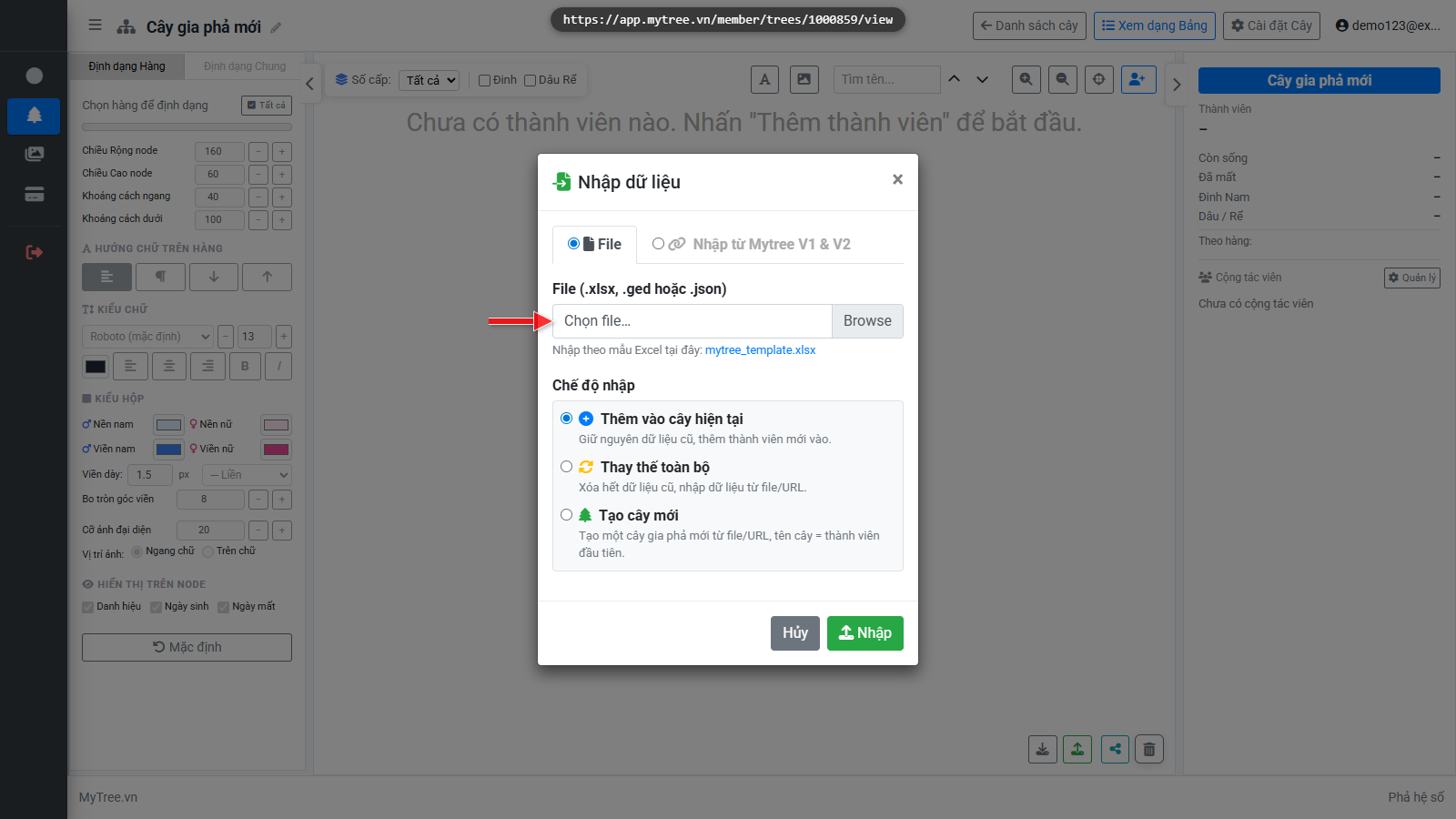 Các định dạng file được hỗ trợ